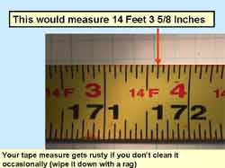 This would measure 14 feet 3 5/8 inches